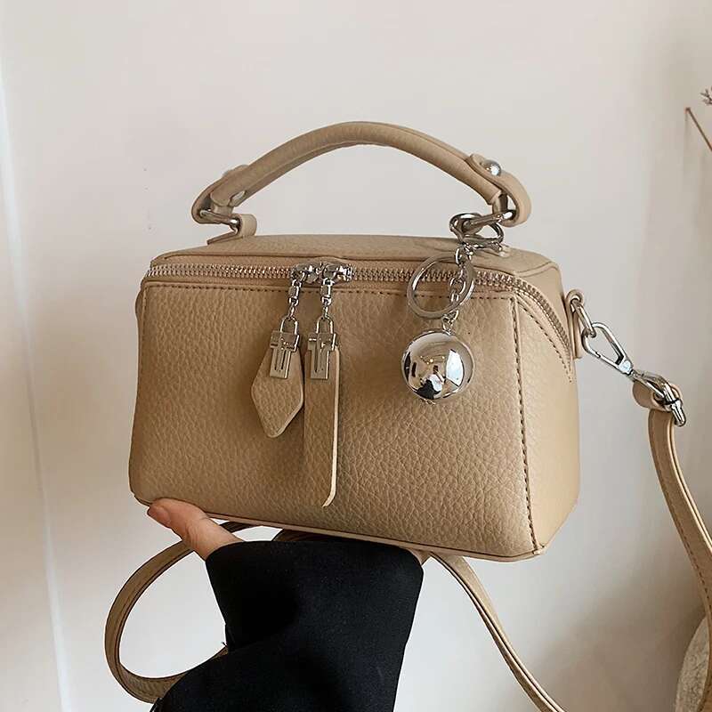 new classic black square designer women s handbag autumn new multifunctional small shoulder crossbody bag with elegant spherical pendant trendy should