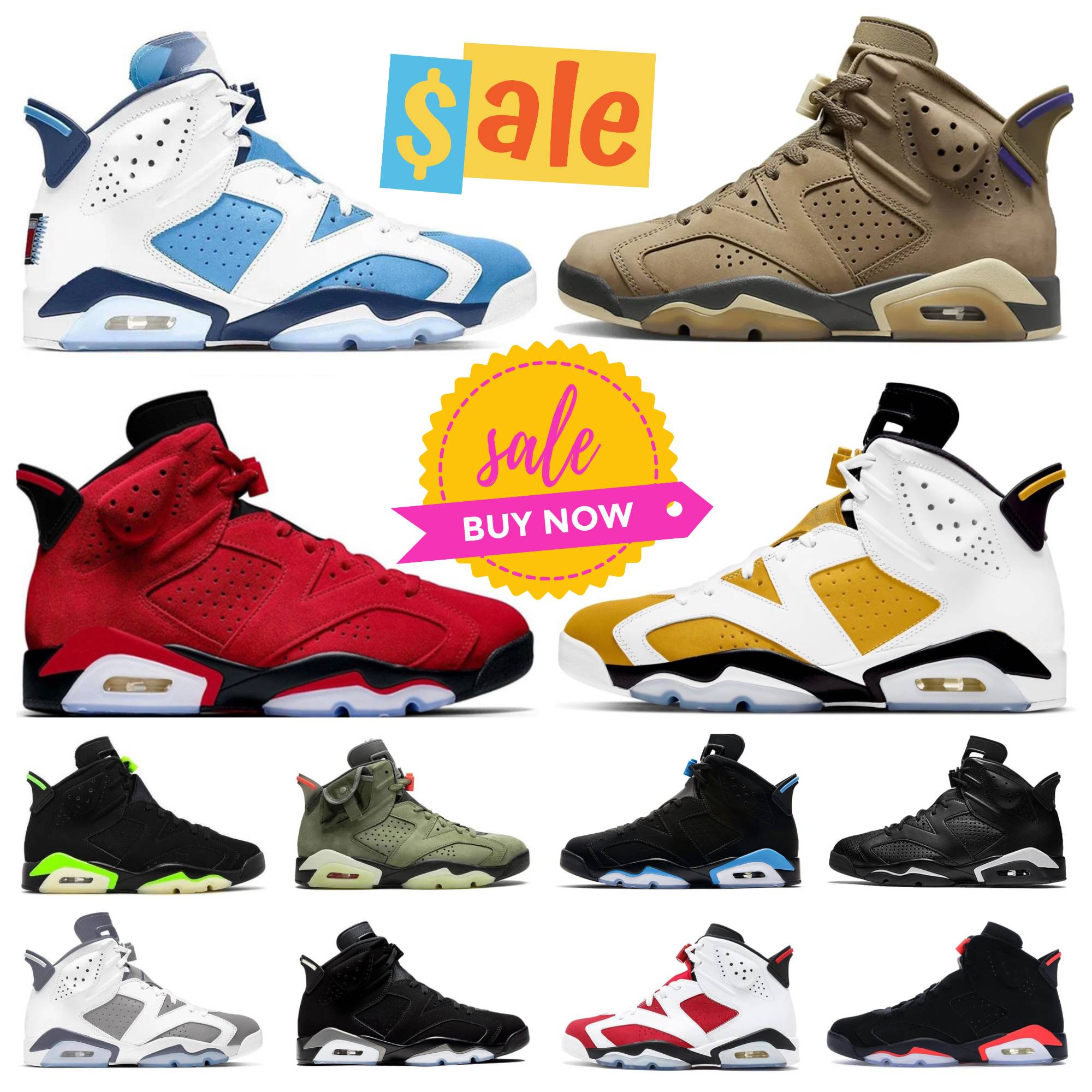 2025 Designer 6 6s Mens Basketball Shoes j6 Black Infrared UNC White Toro Bravo British Khaki Carmine Midnight Navy Cool Grey Brown Kelp Aqua Trainers Sports Sneakers