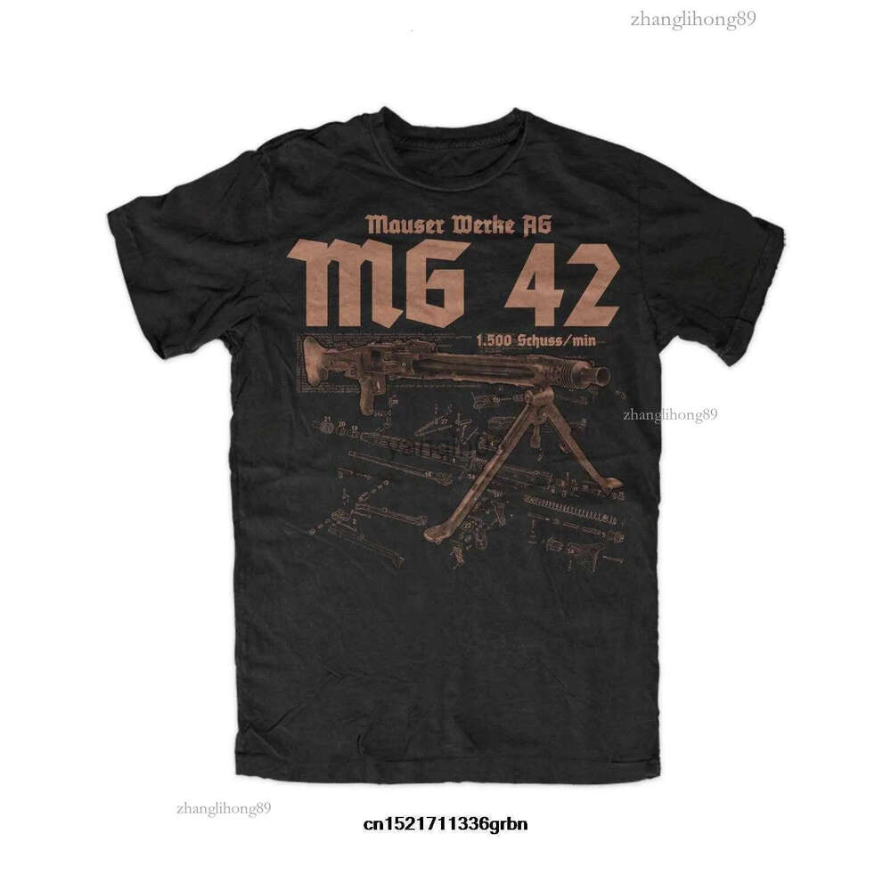 Men's T-Shirts Funny Wehrmacht Mg42 Anatomy Printed T-Shirt. Summer Cotton Short Sleeve O-Neck Mens T Shirt New S-3Xl J23