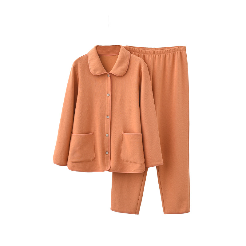 X150-Warm fleece new style women's pajamas autumn and winter polar fleece home clothes warm thick winter lapel pajamas set