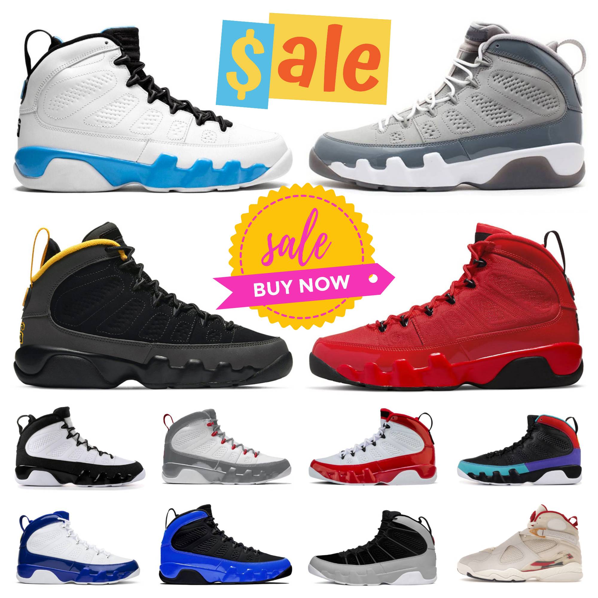 Designer 9 IX 9S Mens Basketball Shoes j9 Bred University Gold Blue Gym Chile Red UNC Cool Particle Grey Racer Blue Statue Anthracite Sports Sneakers Trainers SIZE 47