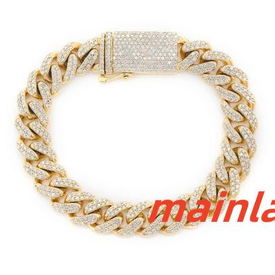 Hip Hop Trend Personalized Cuban Link Diamond Bracelet Wholesale Sterling Silver of Mens and Womens Moissanite Bracelet