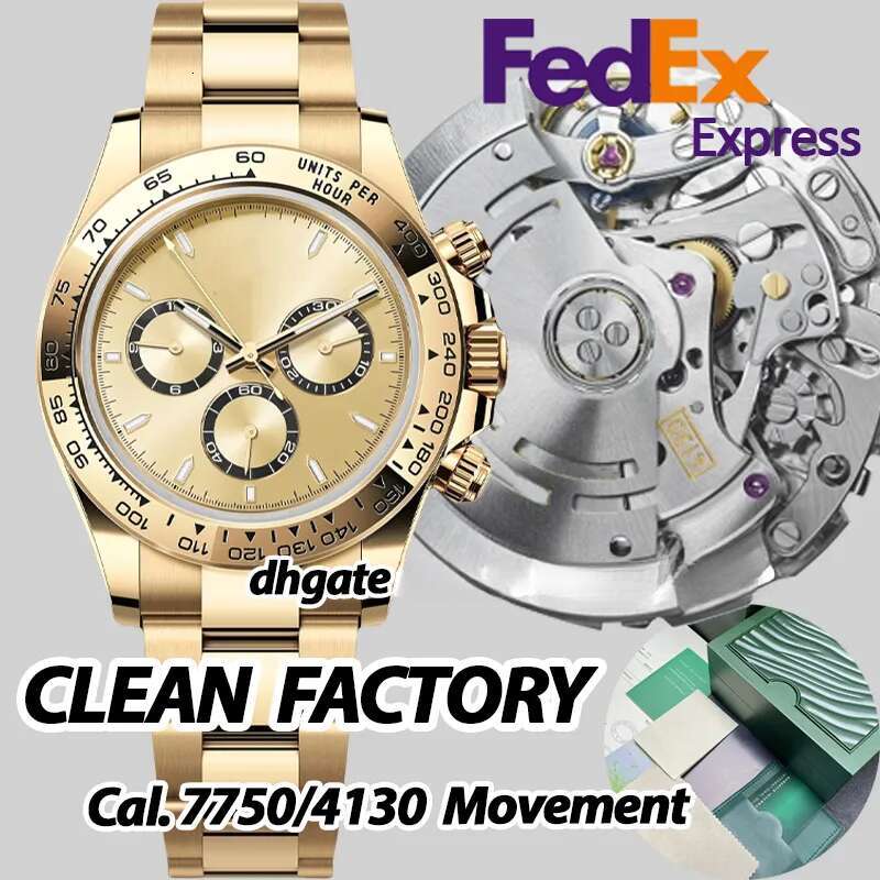 Mens Designer High Quality super CLean factory Watches Men 40MM Automatic Chronograph Cal.4130 movement Sapphire glass Luminous Dive100M Watch Women