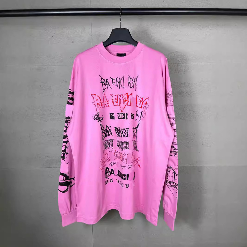 High Version Paris B 24 New Limited Printing Year Of The Loong Long Sleeve Men's And Women's Loose T-Shirt Top