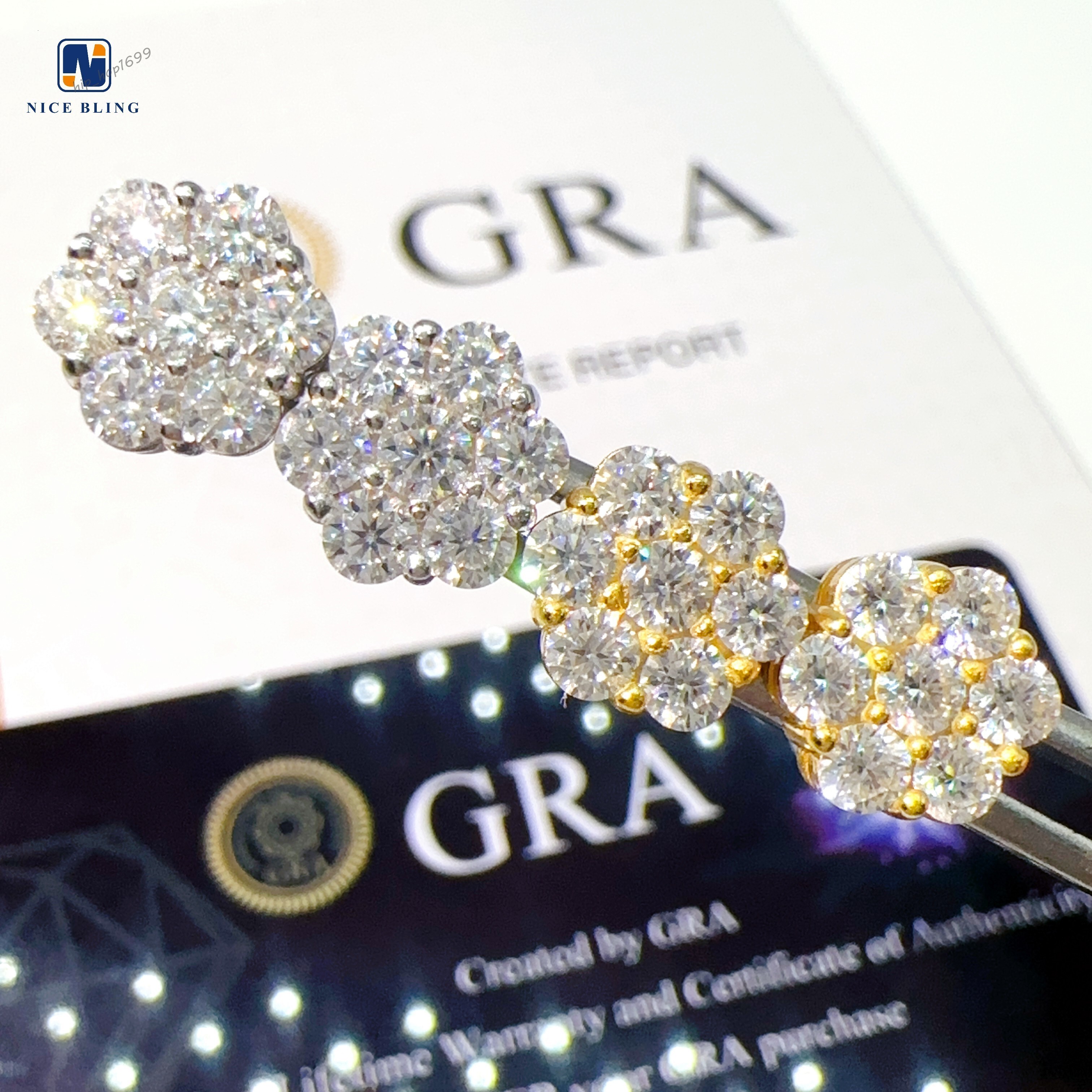 Iced Out Jewelry Screw Back Lab Diamond Earrings 925 Hip Hop Diamond Earrings 14k 18k Flower Moissanite Stud Earring