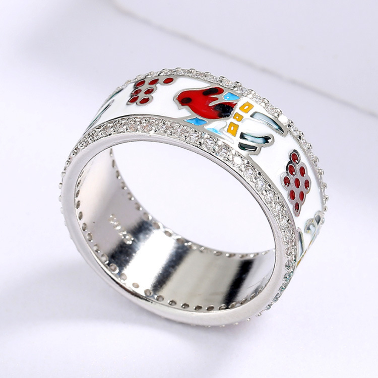 2025 Brand New Style Wedding Designer Rings Vintage Jewelry 925 Sterling Silver Fill Pave White 5A Cubic Zircon CZ Diamond Gemstones Party Women Birds