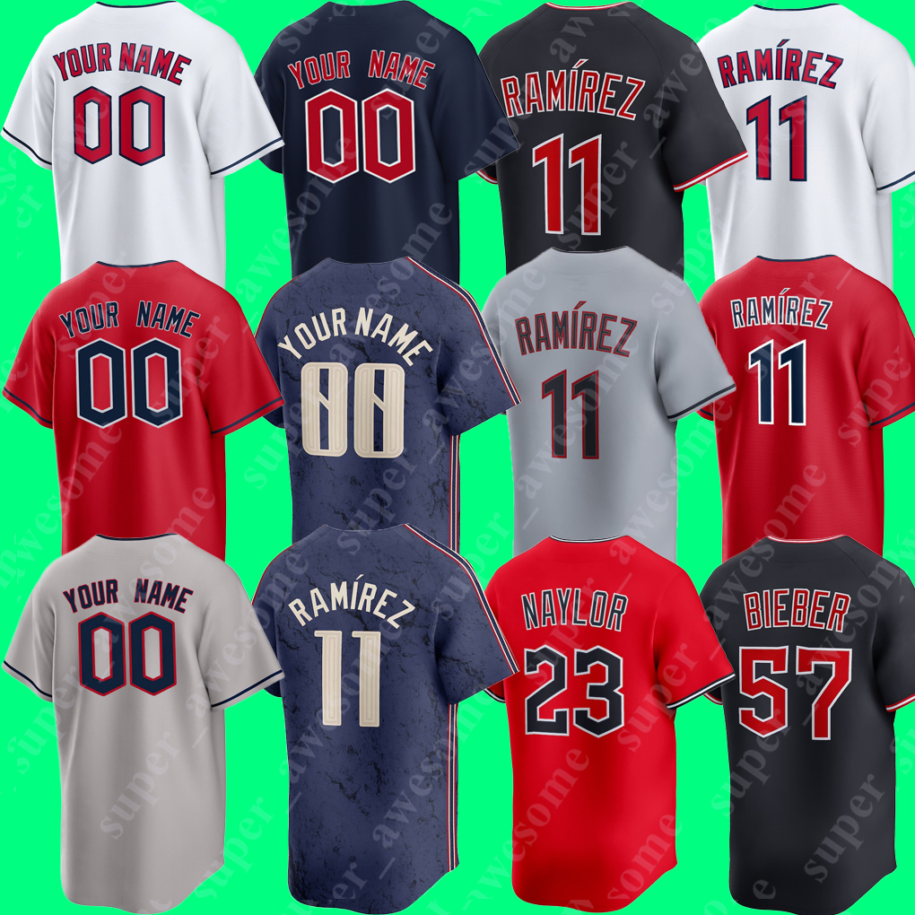 Jose Ramirez Baseball Jersey Steven Kwan Bo Naylor Tanner Bibee Shane Bieber Emmanuel Clase Carlos Santana Triston McKenzie Austin Hedges David Fry Lane Thomas