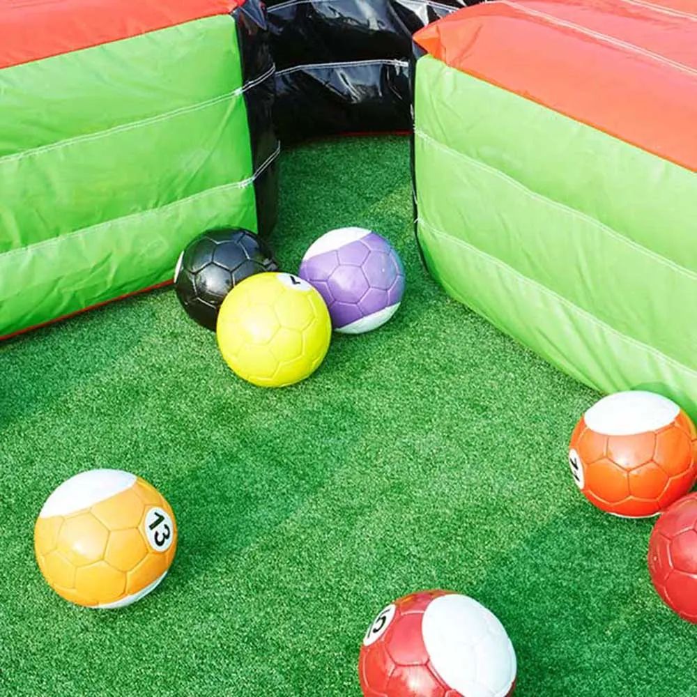 10mLx6mW (33x20ft) with 16balls Funny Billiard Sport game inflatable football snooker table,soccer pool table for amusement park with blower