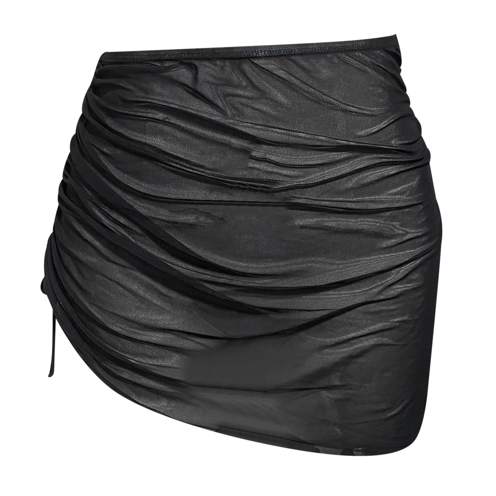 Women Knot Waist Skirt Cover Up Skirt Coverups Beach Bikini Mini Skirt Shiny Wraps Cover Ups For Swimwear Womens Swimwear 250305Z