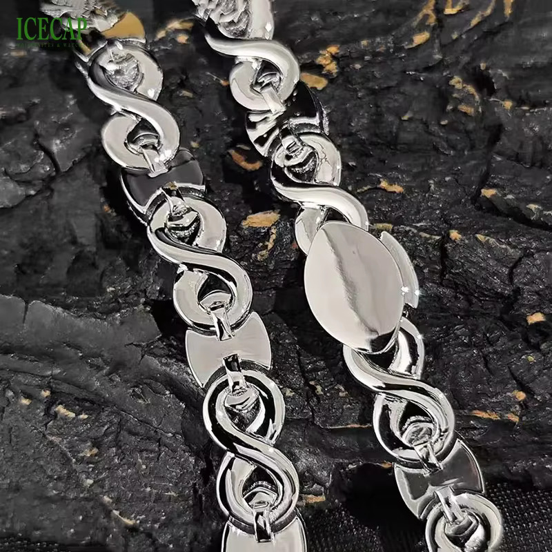 Fashion Jewelry Necklaces Hip Hop Miami Cuban Link Chain 925 Silver VVS Moissanite Diamond Chain Necklace for Men