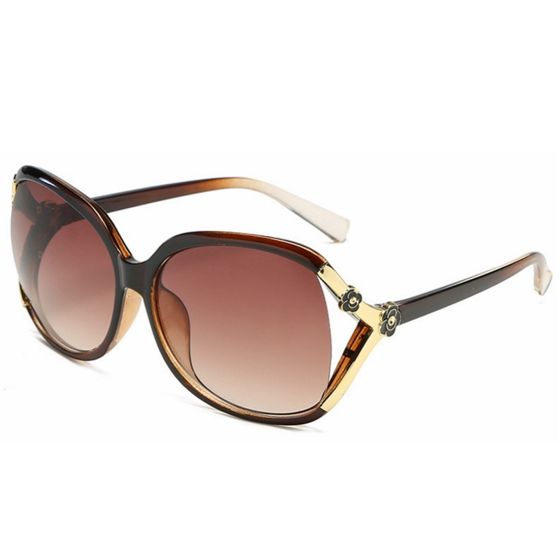 New manufacturers polarized camellia sun glasses ladies stand sunglasses fashion ins big frame round Korean version retro