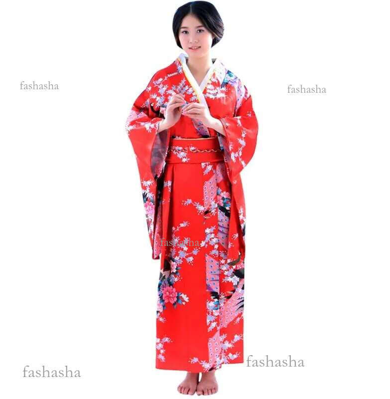 Kimono Long Loose Japanese Printing Woman Yukata Dress Pajamas Oriental Kimono Pajamas Robe Ladies Dress