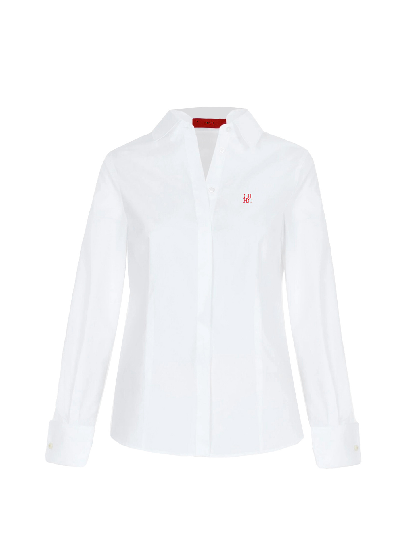 CHCH Simple And Fashionable Letter New Women's Slimming Cardigan Polo Collar Long Sleeved Shirt
