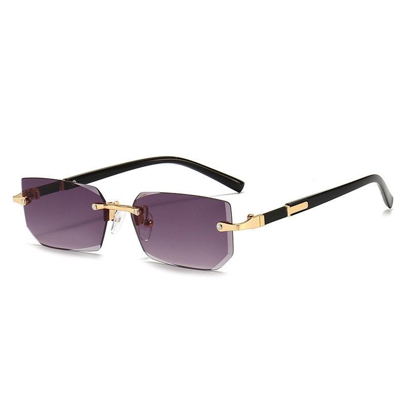 Cross-border new fashion rimless sunglasses male European and American cut edge sunglasses female personality sunglasses