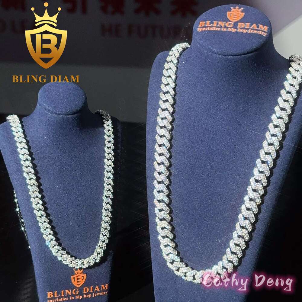 Sterg Sier 6mm 8mm 10mm Hip Hop Jewelry Chain Moissanite Dia Cuban k Necklace