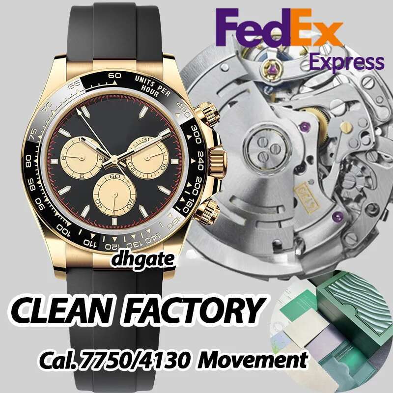 Mens Designer High Quality super CLean factory Watches Men 40MM Automatic Chronograph Cal.4130 movement Sapphire glass Luminous Dive100M Watch Women
