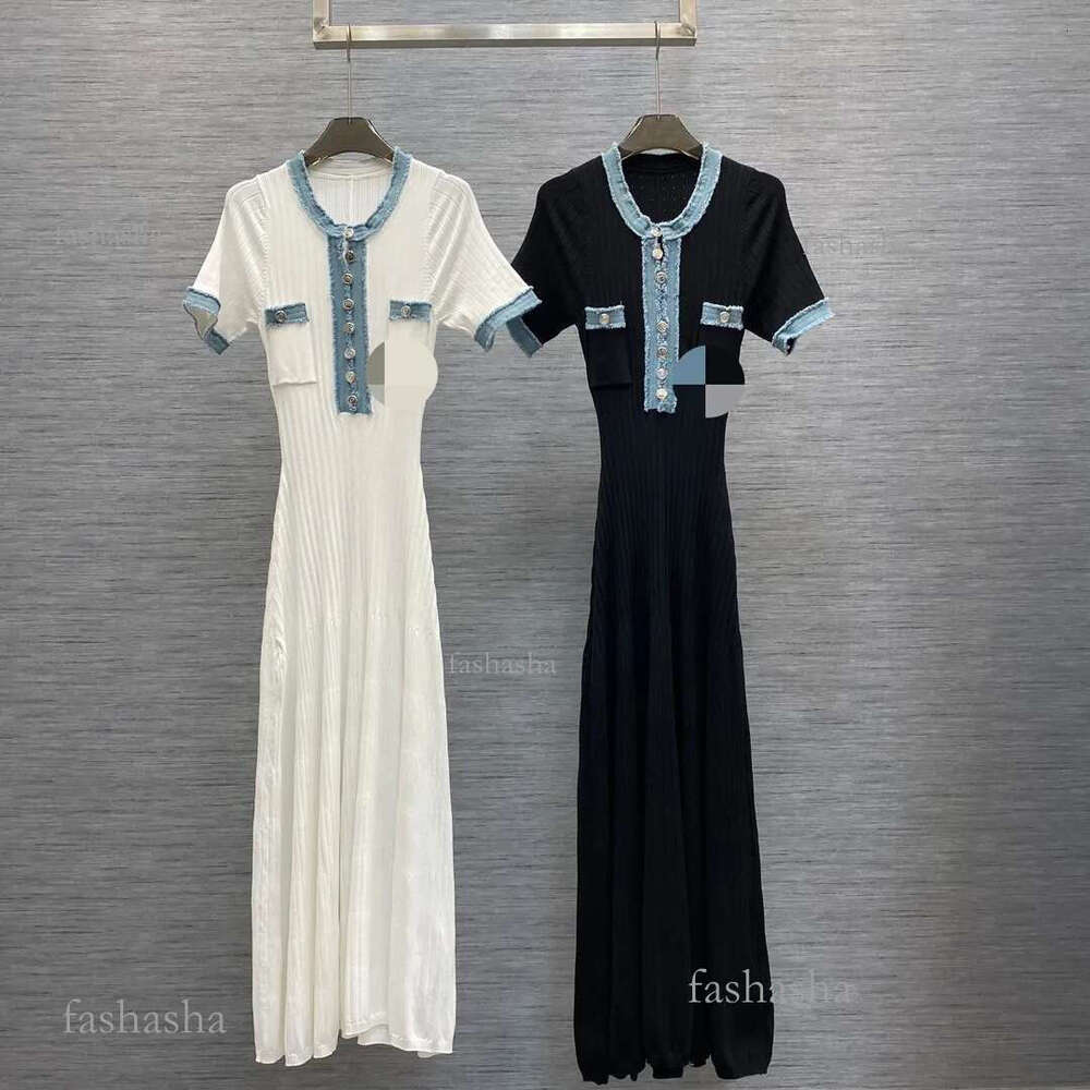 609 XL 2024 Milan Runway Summer Dress Short Sleeve Brand Same Style Empire Womens Fashion High Quality