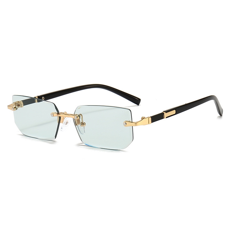 Cross-border new fashion rimless sunglasses male European and American cut edge sunglasses female personality sunglasses