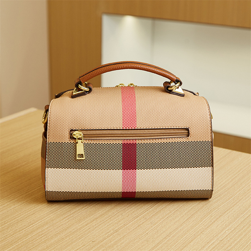 New Designer Bag With Grid Pattern Canvas, High-quality Genuine Leather Crossbody Bag Women's Pillow Bag Wallet Handbag