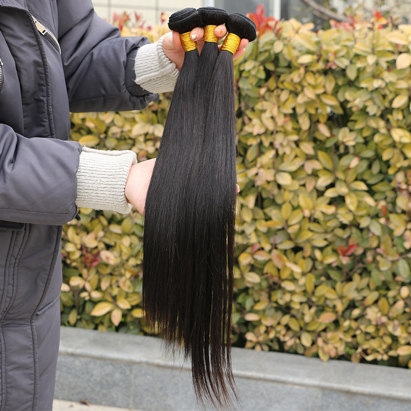 10-26Inch Brazilian Virgin Hair Extensions 100% Unprocessed Human Hair Straight 10A Weft Hair for Women 200% Density Natural Black Hair Bundles