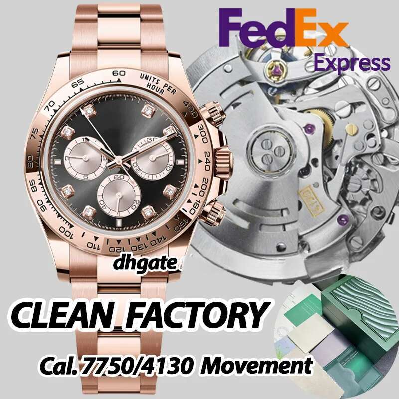 Mens Designer High Quality super CLean factory Watches Men 40MM Automatic Chronograph Cal.4130 movement Sapphire glass Luminous Dive100M Watch Women