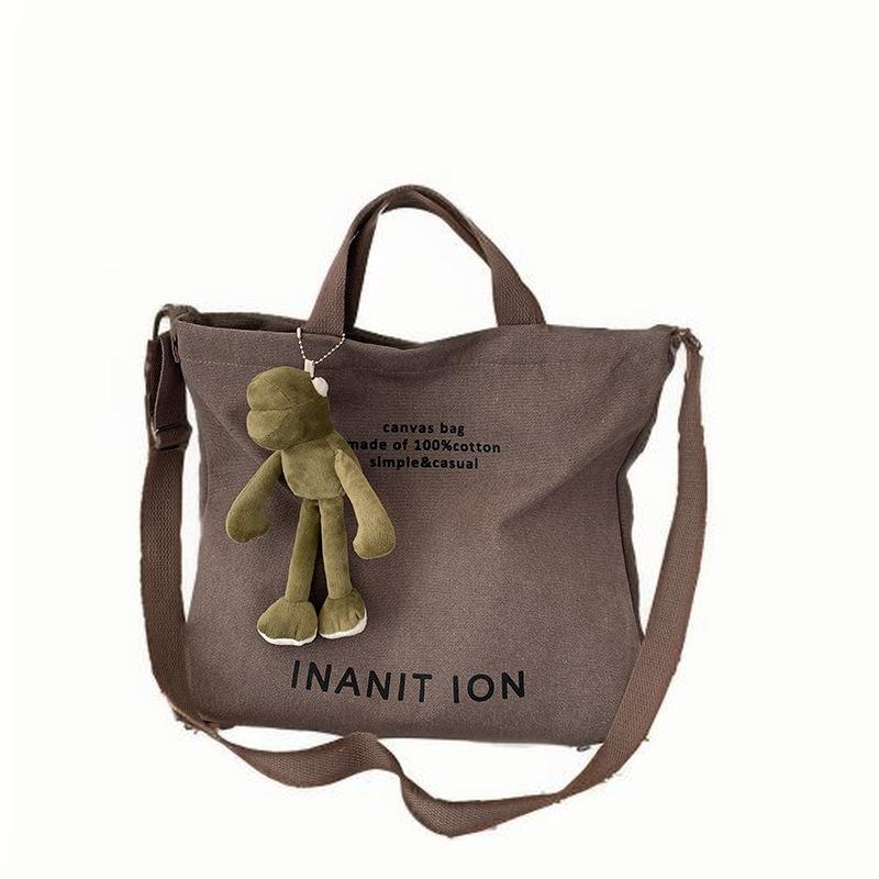 Japanese for men and women washed canvas thickened handbag large capacity trend urban art student crossbody NEW hot bag 2025s