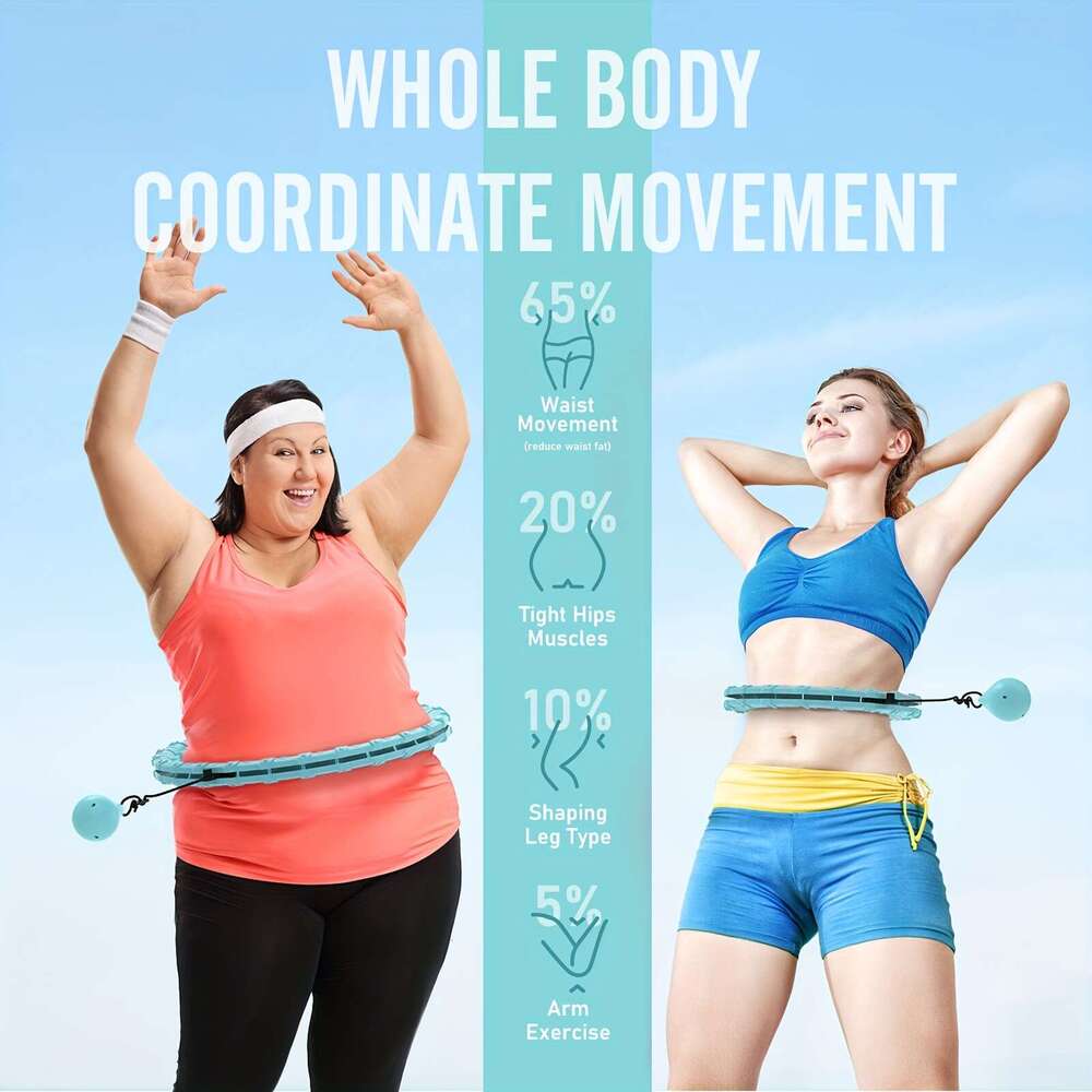 Exercise Hoop 46in/117cm Weighted Fiess Circle, 24-Section Detachable Exercise Ring, ABS Material, Body Shaping & Waist Slimming, dh910351303