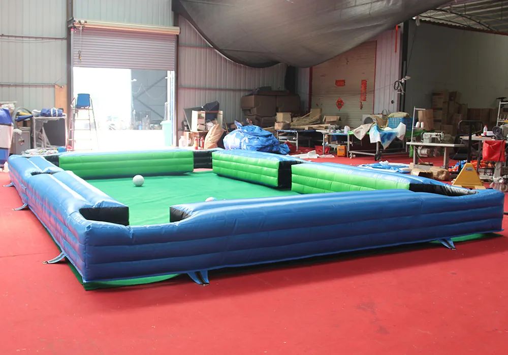 10mLx6mW (33x20ft) with 16balls Funny Billiard Sport game inflatable football snooker table,soccer pool table for amusement park with blower