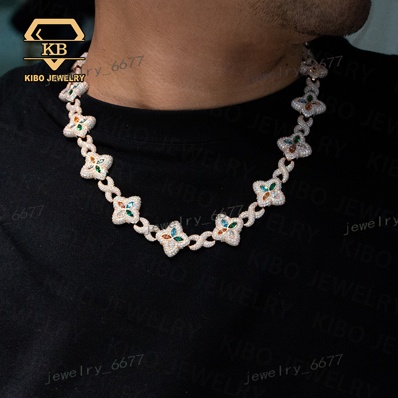 4 Leaf Clover Jewelry Iced Out VVS1 Tennis Bracelet Mossanite Diamond Necklace Real Moissanite Infinitely Cuban Link Chain