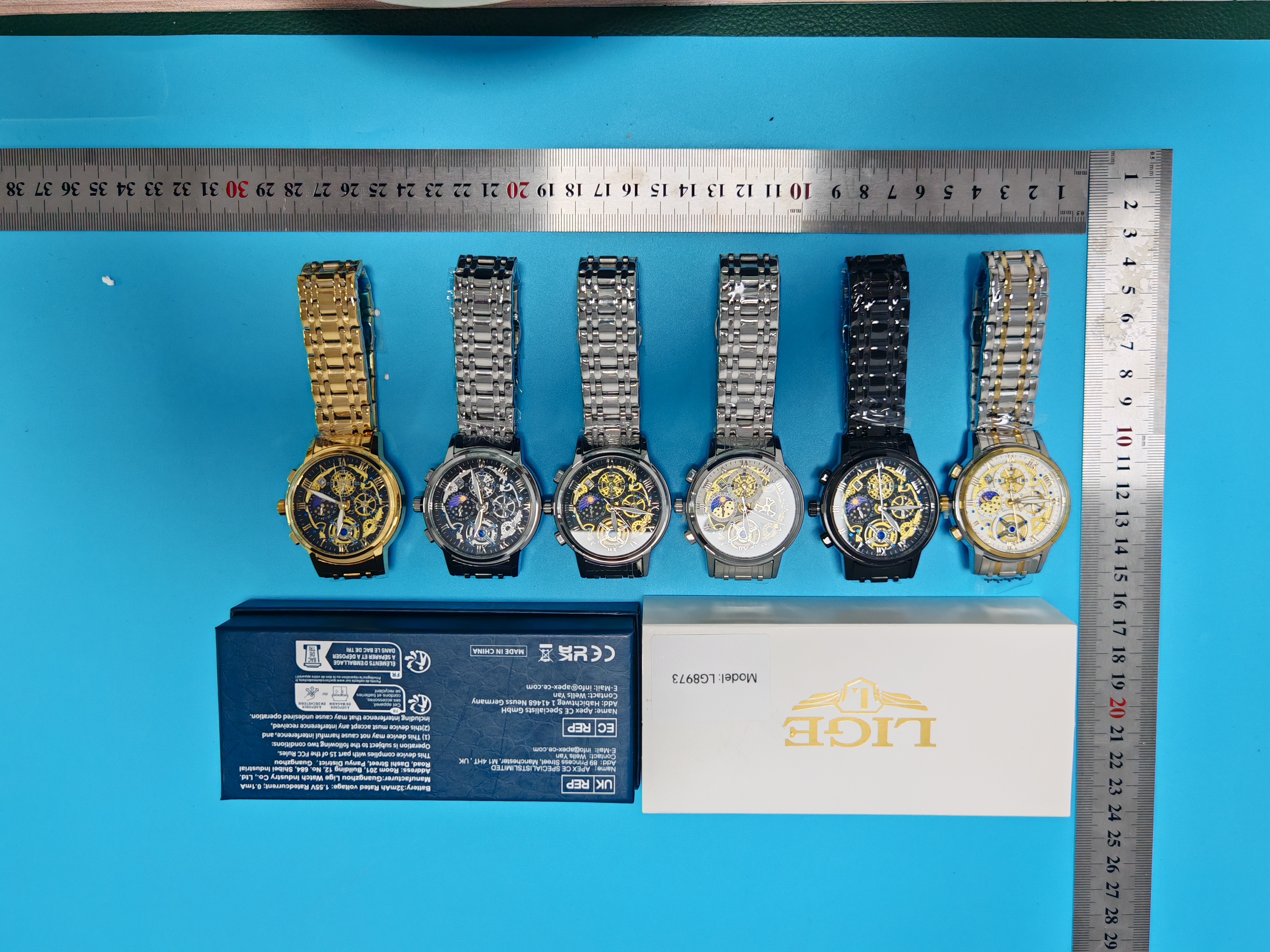 LIGE New Fashion Watch Business Quartz Men's Watch Chronograph Watch Light Luxury Watch Men's Multi functional Calendar Watch