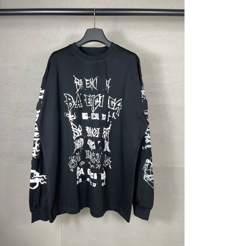 High Version Paris B 24 New Limited Printing Year Of The Loong Long Sleeve Men's And Women's Loose T-Shirt Top