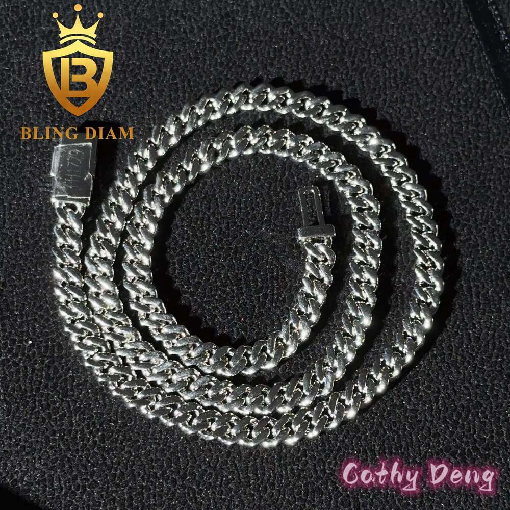 Sterg Sier 6mm 8mm 10mm Hip Hop Jewelry Chain Moissanite Dia Cuban k Necklace