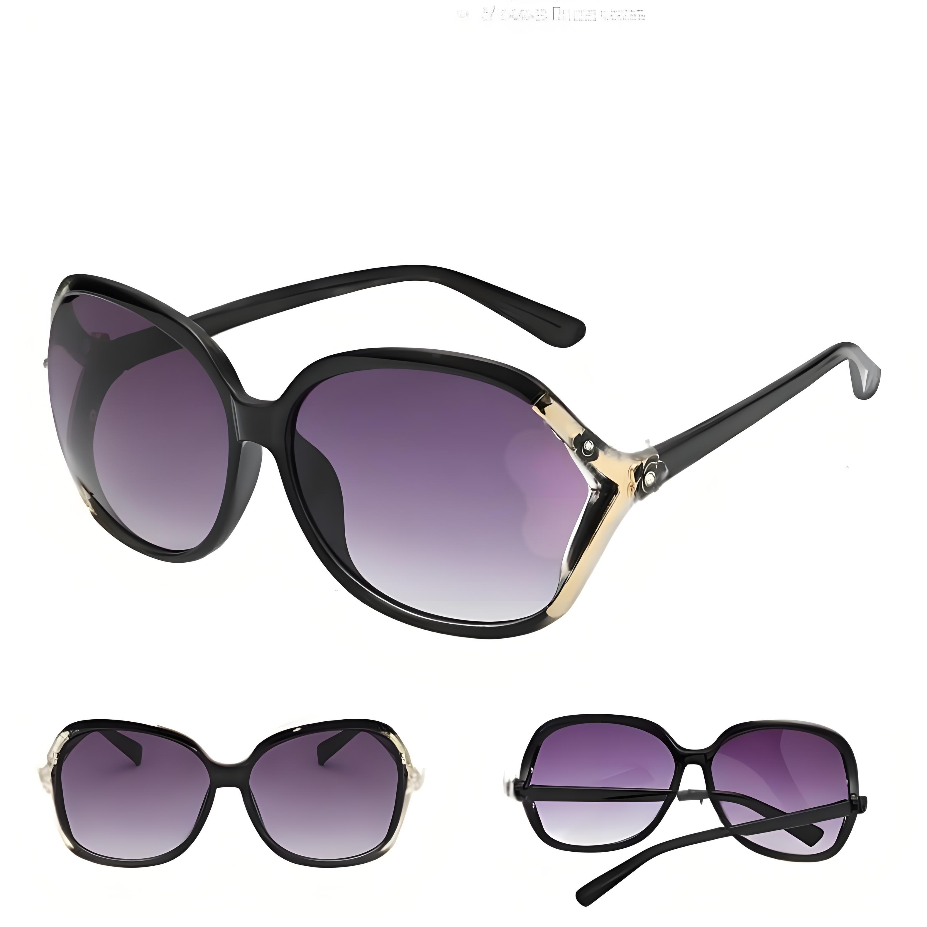 New manufacturers polarized camellia sun glasses ladies stand sunglasses fashion ins big frame round Korean version retro
