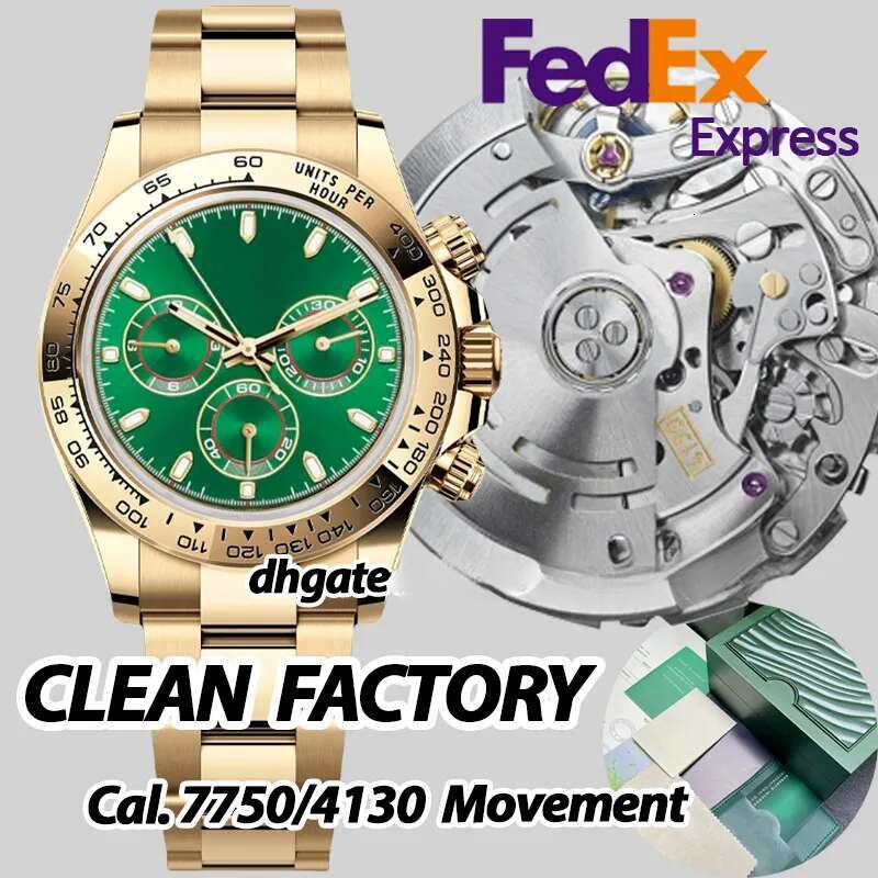 Mens Designer High Quality super CLean factory Watches Men 40MM Automatic Chronograph Cal.4130 movement Sapphire glass Luminous Dive100M Watch Women
