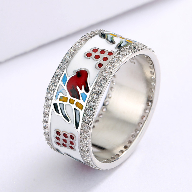 2025 Brand New Style Wedding Designer Rings Vintage Jewelry 925 Sterling Silver Fill Pave White 5A Cubic Zircon CZ Diamond Gemstones Party Women Birds