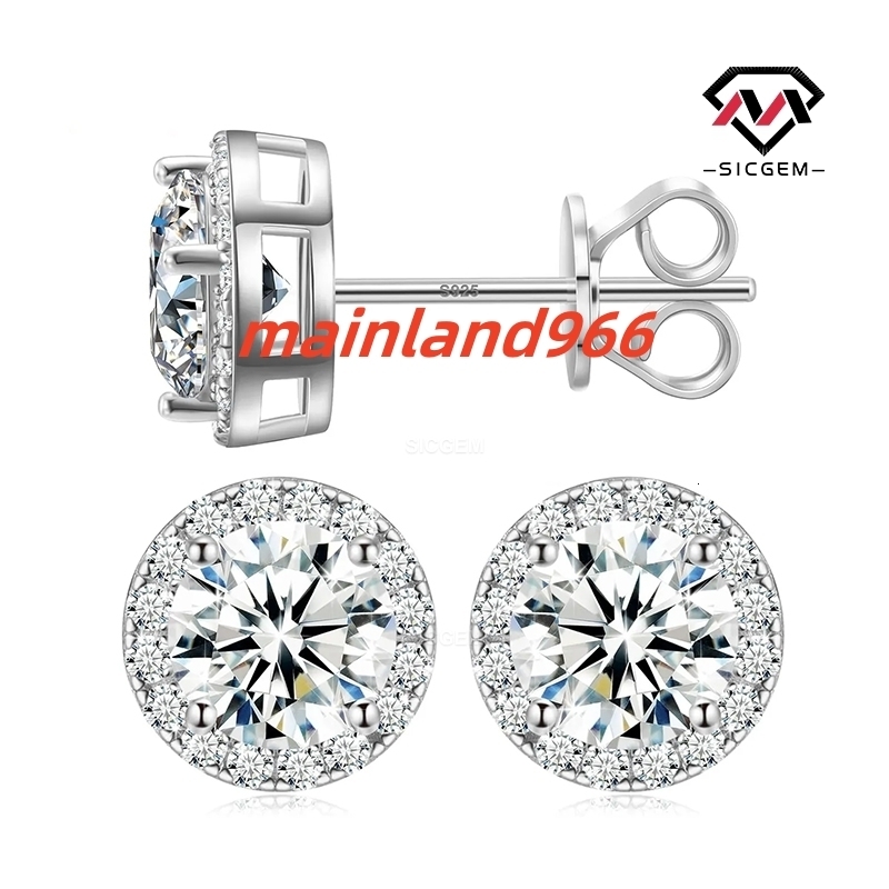 SICGEM Romantic Square Shape Moissanite Earring Stud Super Aesthetic and Chic Jewelry