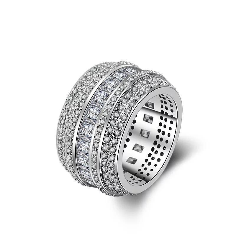 5-10 Sparkling Handmade Wedding Rings Luxury Jewelry 925 Sterling Silver 7 Rows Pave Designer White Sapphire CZ Diamond Party Eternity Lady Women Brid