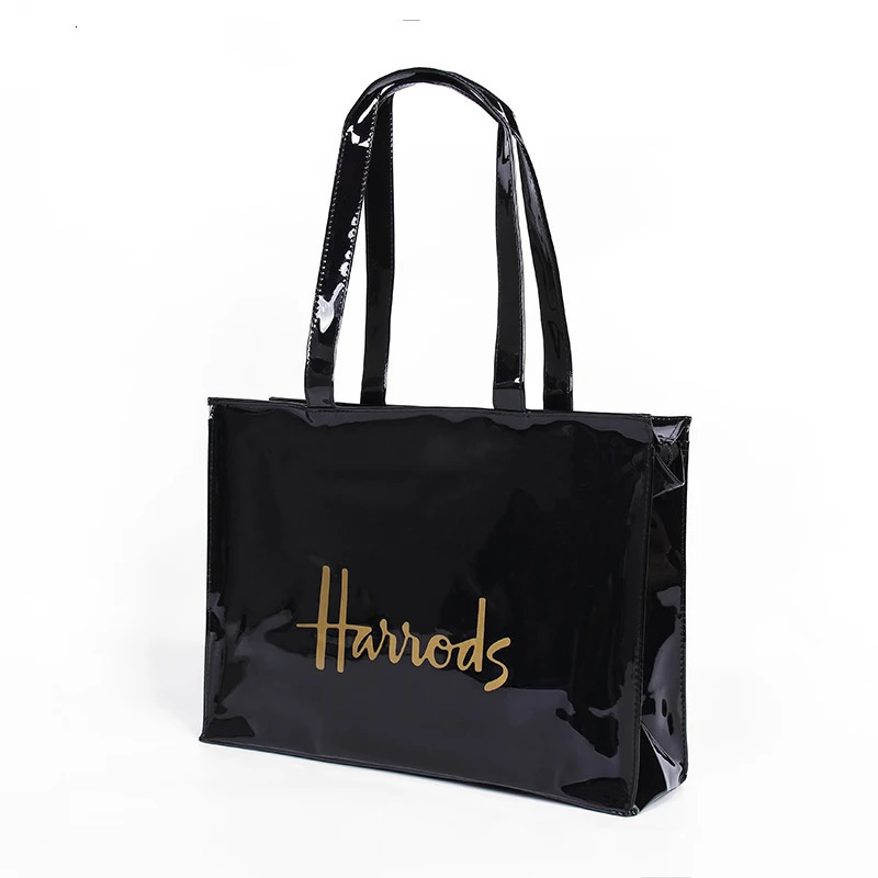 Horizontal Edition PVC Reusable Shopping Bag Eco-friendly London Lady Shopper Bag Large Capacity Waterproof Handbag Shoulder Bag 250303