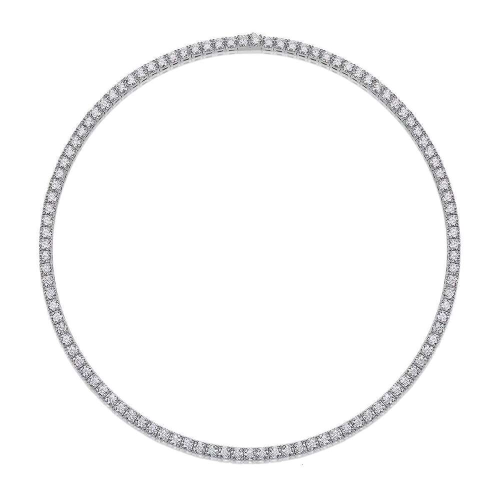 Mens Tennis Fashion White Gold 4m Sterg Sier Vs Moissanite Dia k Necklace