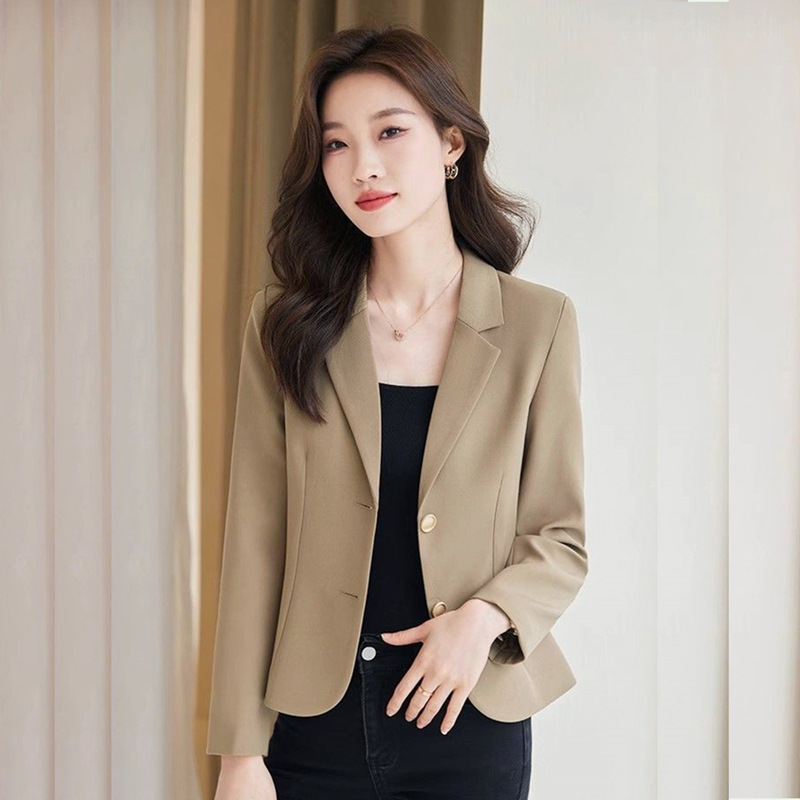 P38Stylish Short Suit Jacket for Petite Women - Perfect for Spring and Autumn Seasons