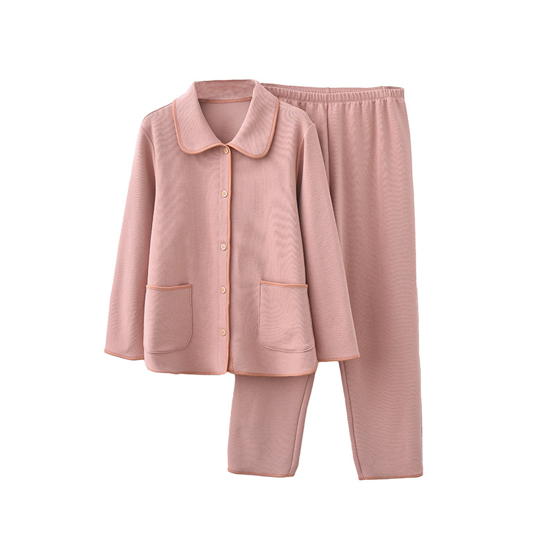 X150-Warm fleece new style women's pajamas autumn and winter polar fleece home clothes warm thick winter lapel pajamas set