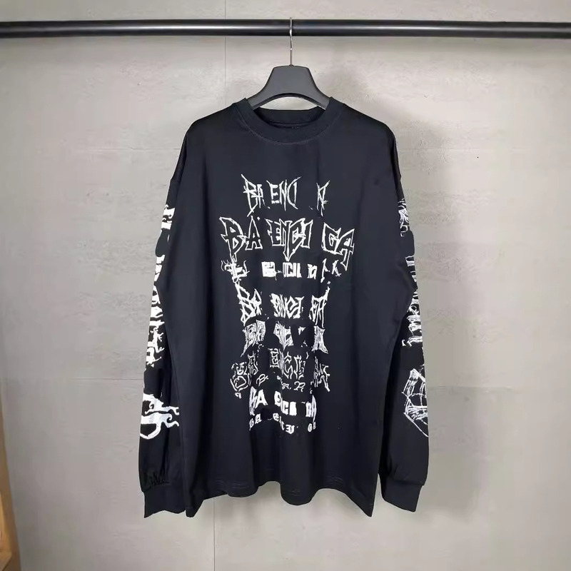 High Version Paris B 24 New Limited Printing Year Of The Loong Long Sleeve Men's And Women's Loose T-Shirt Top