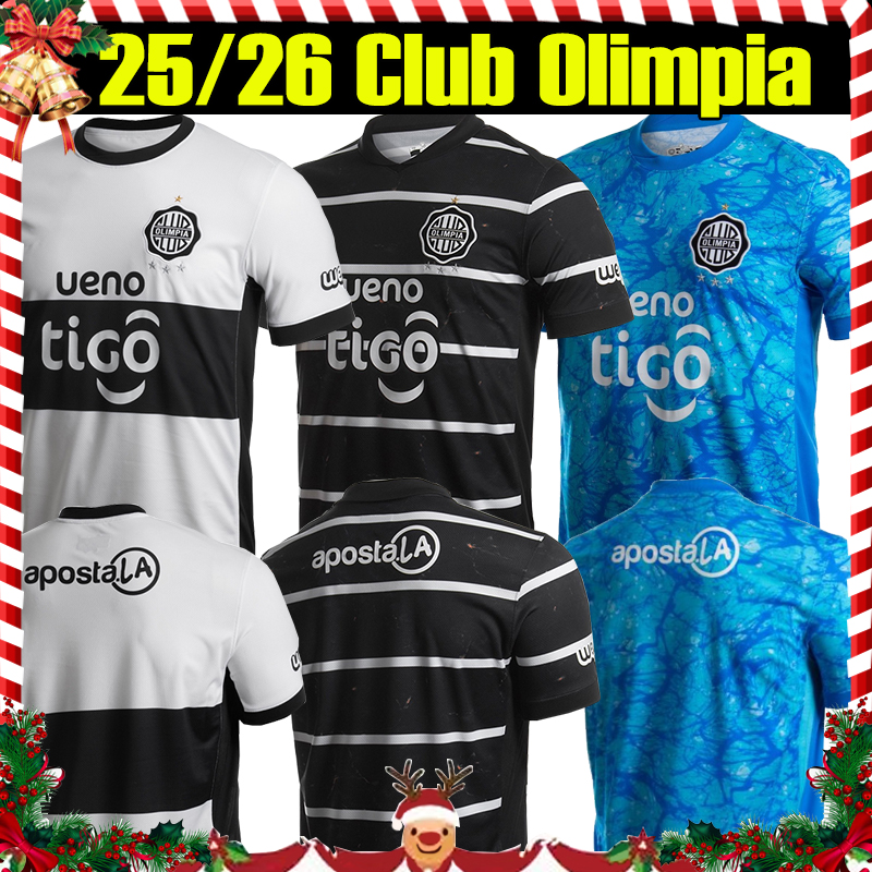4XL 2025 Club Olimpia 120th Asuncion Mens soccer jerseys R.ORTIZ W.GONZALEZ D.GONZALEZ S.OTALVARO Home White Away Black 3rd Green Football Shirt Short Sleeve Jersey Top
