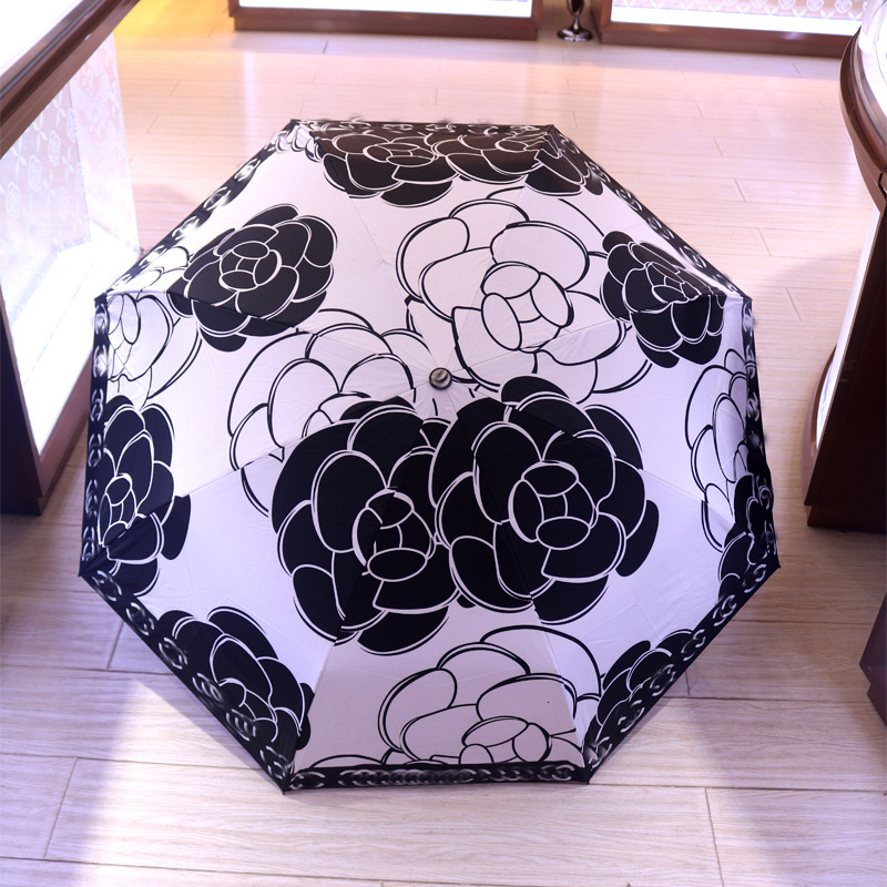 Sunshade Umbrella Camellia Three fold Fully Automatic Sun Protection and UV Protection Sun Umbrella Dual purpose Sunny Umbrella