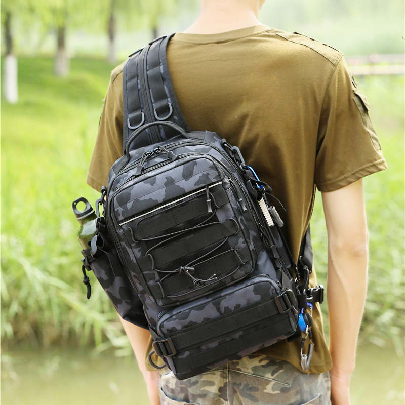 2025--New Crossbody Single Shoulder Multi Functional Waist Outdoor Travel Sports Large Capacity Chest Men's Pole Bag
