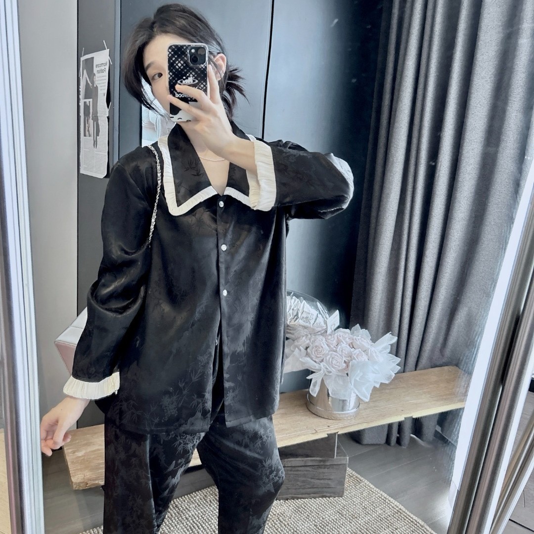 B844-Pure cotton pajamas for women Summer girls short-sleeved shorts ladies can wear cotton home clothes suit