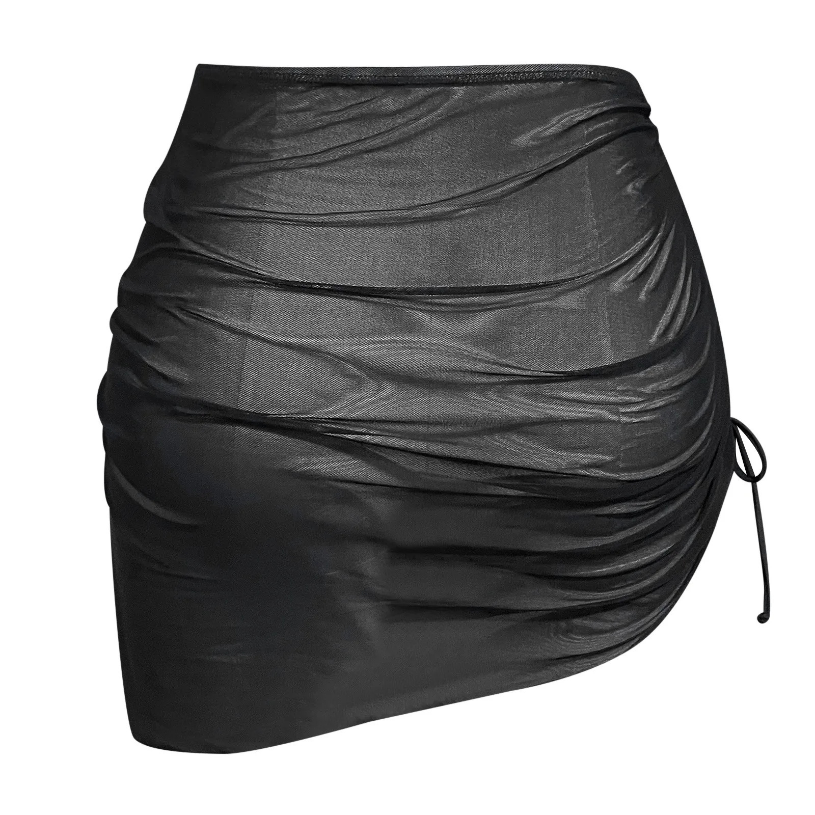 Women Knot Waist Skirt Cover Up Skirt Coverups Beach Bikini Mini Skirt Shiny Wraps Cover Ups For Swimwear Womens Swimwear 250305Z