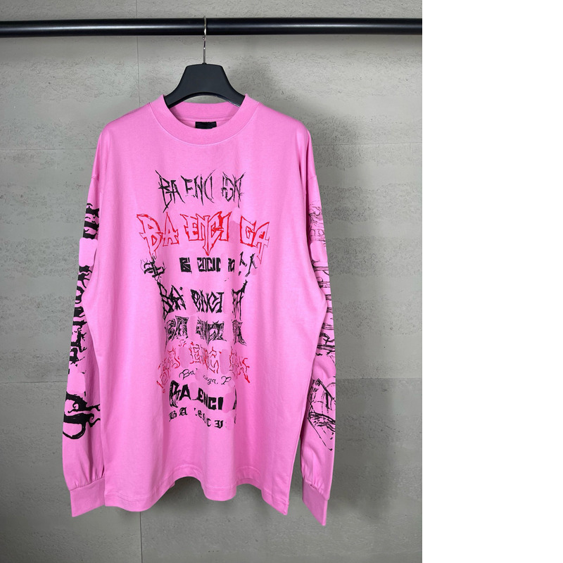 High Version Paris B 24 New Limited Printing Year Of The Loong Long Sleeve Men's And Women's Loose T-Shirt Top