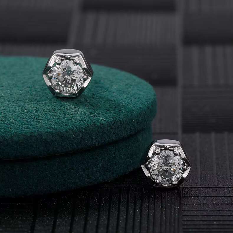 S Solid Sier Necklace Earrings Rings Set Fashionable Honeycomb Moissanite Jewelry With Pearl Main Material