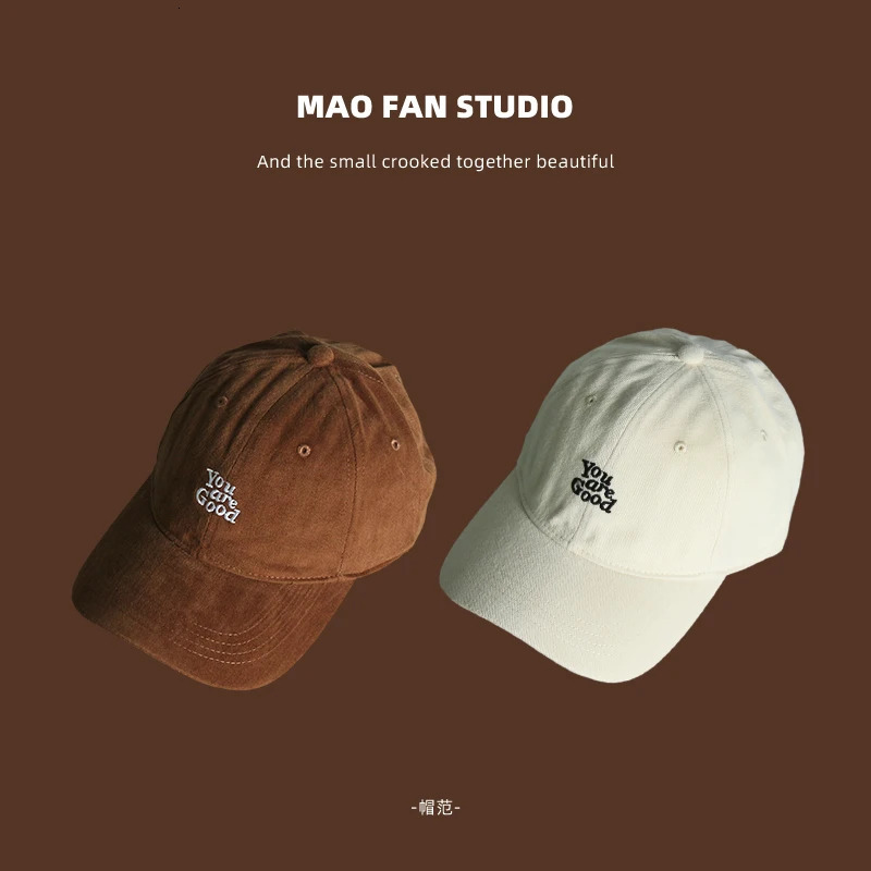 Brown Peaked Cap Mens and Womens Summer Fashion Casual American Retro Soft Top Baseball Cap Small Sun Protection Hat 250304